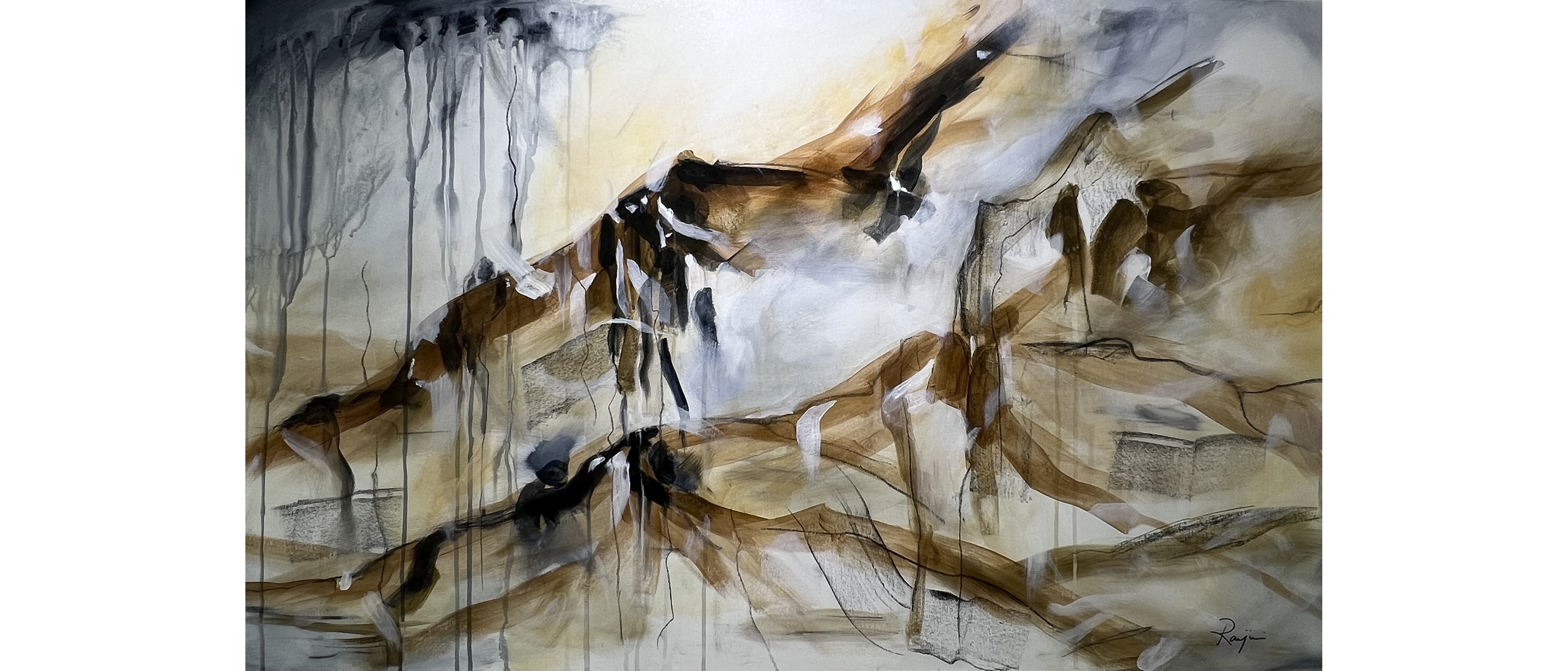 Far Distant Mountains Painting Art Banner